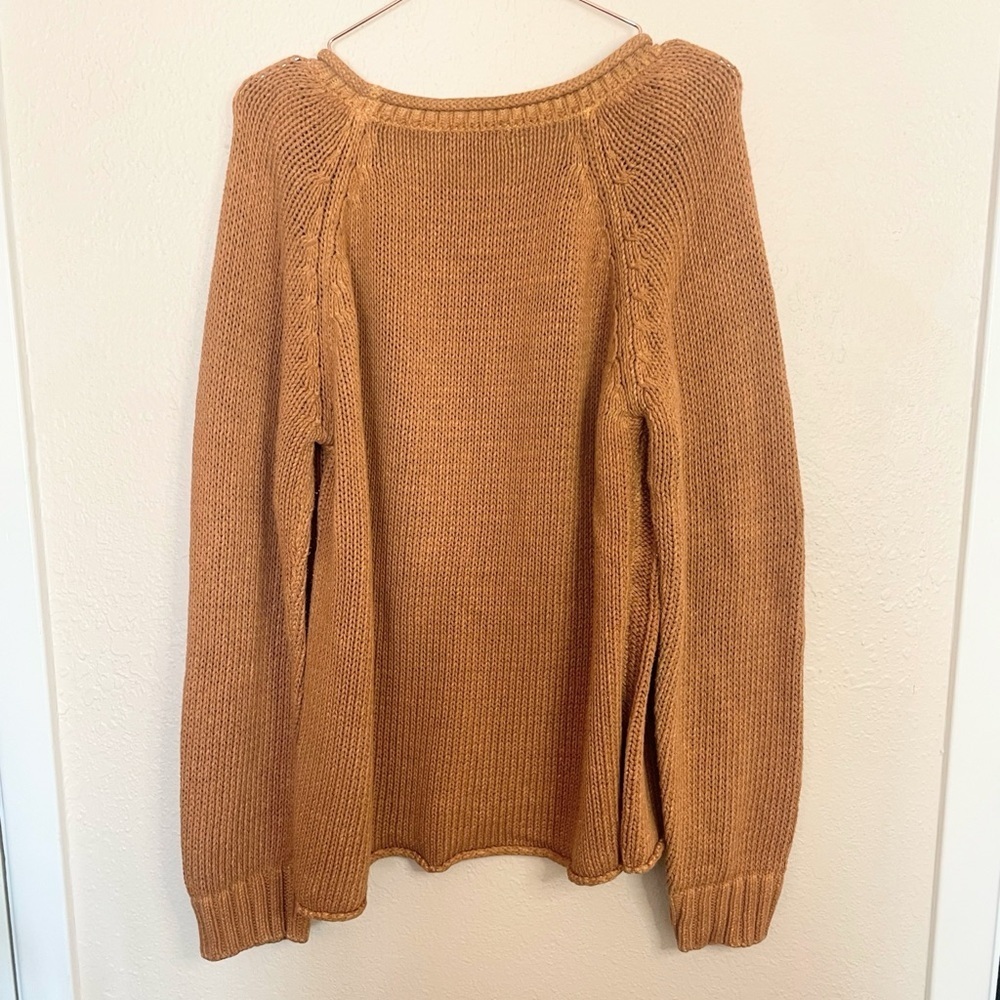 Orvis Camel Cotton Sweater | Cozy Cottagecore Neutral - Picture 7 of 7